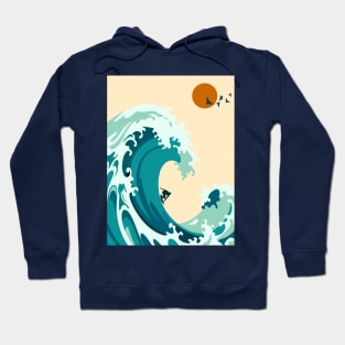 the waves at the beach side - illustration Hoodie